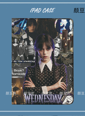 Wednesday星期三ipad10.2适用air3/4/5第十代保护套matepad pro11笔槽mini5/6小米5pro12.9荣耀V8皮套OPPOPAD
