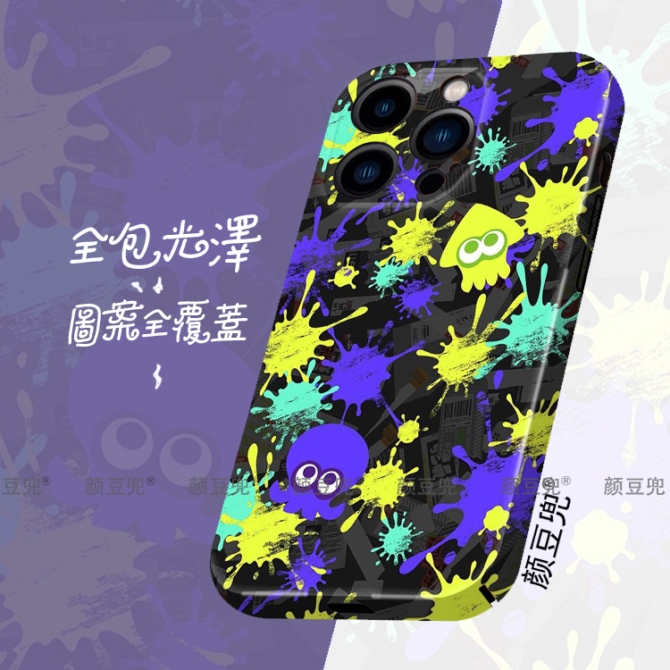 喷射战士Splatoon2  菲林手机壳适用苹果14手机壳iphone13promax苹果12硬壳ip11新款se2/3全包78plus套xsmaxr