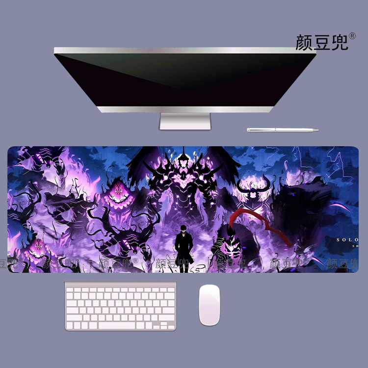 我独自升级周边 程肖宇 超大号鼠标垫 键盘电竞游戏桌垫 防滑动漫