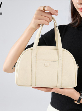NV包包女士2026新款春夏真皮手提包波士顿单肩包斜挎mini保龄球包