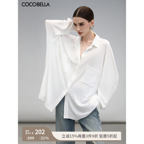 COCOBELLA微透视蝙蝠袖衬衫