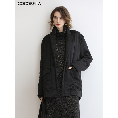COCOBELLA肌理感缎面绗缝棉服
