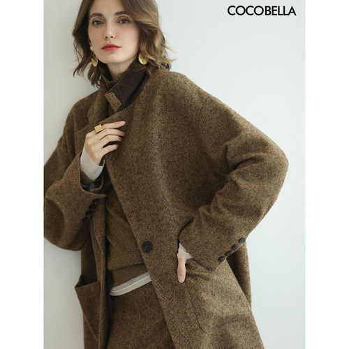 氛围担当暖姜黄羊毛大衣