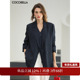 女OL气质通勤宽松廓形外套SI3228 COCOBELLA时尚 条纹翻领西装