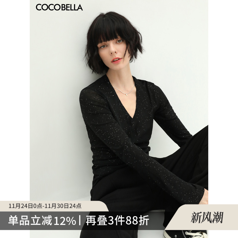COCOBELLA两穿领型亮片针织衫