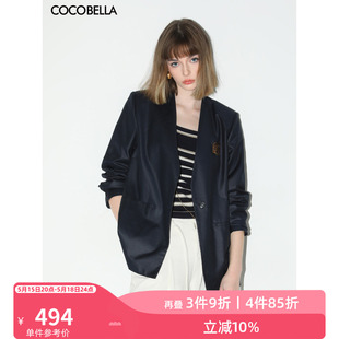 女春通勤西服外套SI0001 COCOBELLA简约气质精纺质感裸领西装