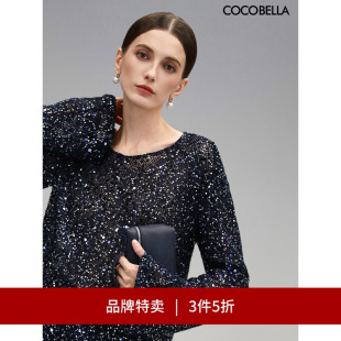 女轻奢套头罩衫 COCOBELLA亮片上衣微透视针织衫 MZ7038 3件5折