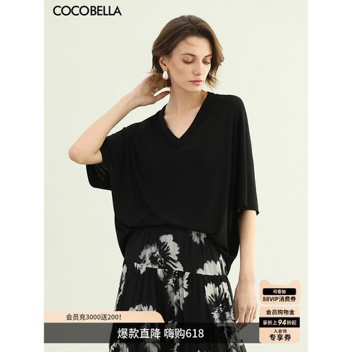 COCOBELLA微透视蝙蝠袖T恤