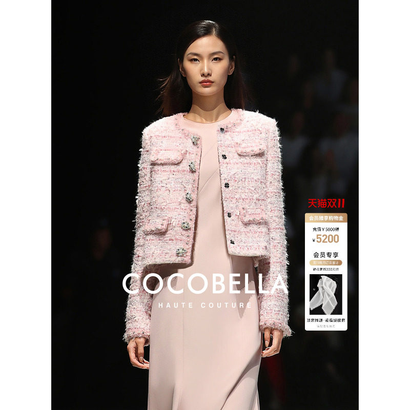 预售COCOBELLA【秀场同款】重要场合小香花呢女装短外套秋冬上衣