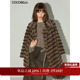 COCOBELLA轻奢仿天鹅绒水貂原色环保皮草外套御寒毛绒大衣FU3095