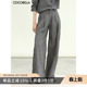 PA0026 棉麻西裤 COCOBELLA通勤格雷系休闲亚麻长裤 女条纹阔腿裤