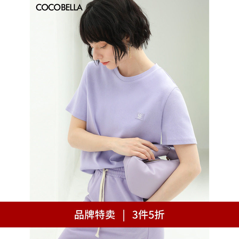 COCOBELLA字母刺绣短袖T恤