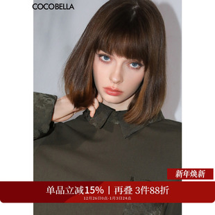 女气质国风套头上衣SR7060 衬衫 COCOBELLA新中式 提花拼接翻折袖