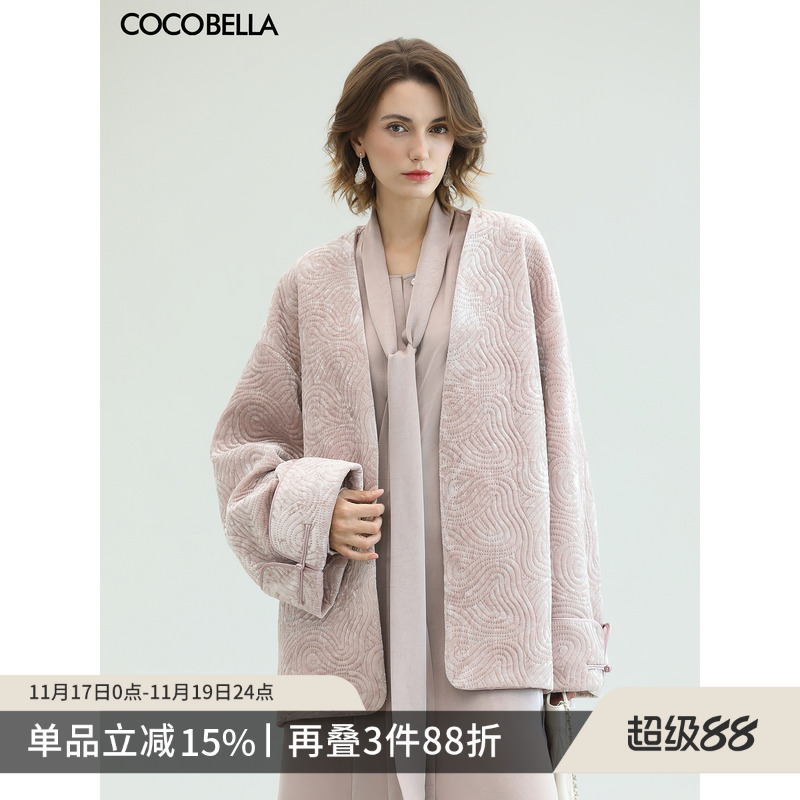 国风祥云丝绒刺绣棉服