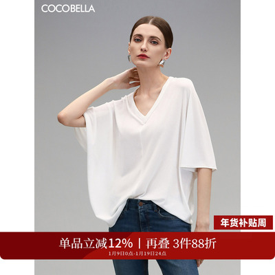 COCOBELLA微透视蝙蝠袖T恤