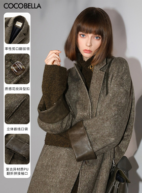 【折扣季】COCOBELLA通勤休闲呢子大衣女中长款毛呢外套WL3007-2
