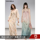 编织肩带渐变连衣裙FR7057 ^@^COCOBELLA印花多裁片连衣裙