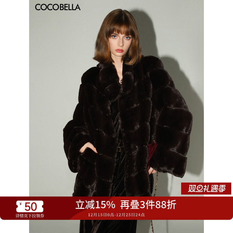COCOBELLA仿紫貂环保皮草外套