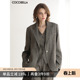 COCOBELLA老钱风精纺花纱羊毛正肩西装 女春气质休闲外套SI7029