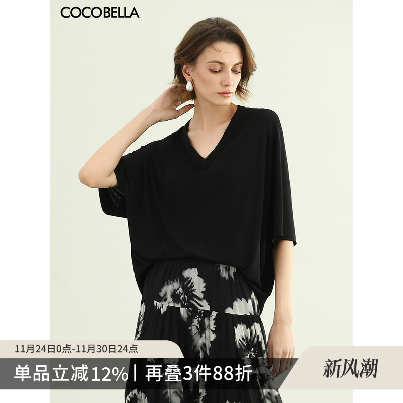 COCOBELLA微透视蝙蝠袖T恤