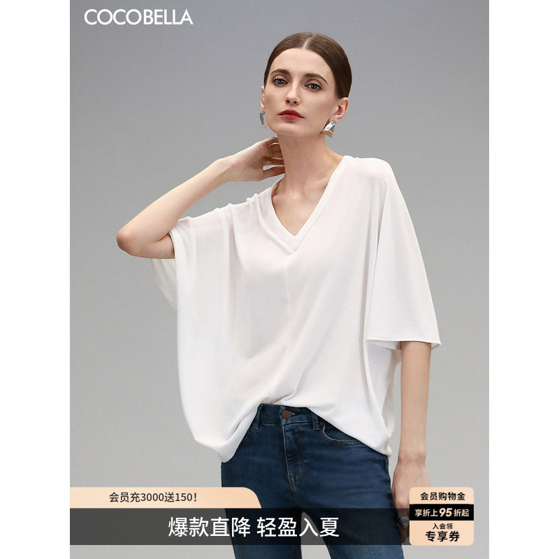 COCOBELLA微透视蝙蝠袖T恤