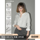女通勤OL衬衣SR7002 高智感彼得潘领条纹衬衫 莱赛尔 COCOBELLA