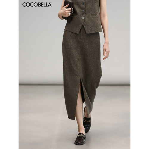 COCOBELLA前开叉半身裙