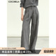 PA0026 棉麻西裤 COCOBELLA通勤格雷系休闲亚麻长裤 女条纹阔腿裤