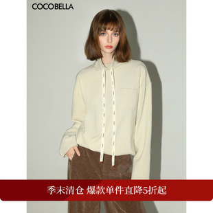 COCOBELLA简约休闲加厚高领卫衣舒适磨毛飘带上衣SE608 折扣季