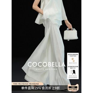 预售CCOCOBELLA设计感侧开衩醋酸阔腿裤女夏莱赛尔防透长裤PA0053