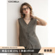 COCOBELLA老钱风花纱羊毛西装 风马甲女春气质通勤休闲马夹WS7006