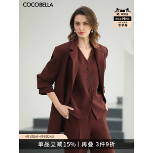 女春正肩西服外套SI7033 COCOBELLA安可拉红高智感一粒扣西装
