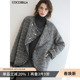 COCOBELLA小香风微廓形粗花呢通勤西装 女气质荡领毛呢外套WL3105