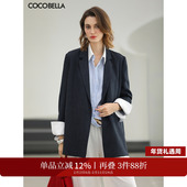 女OL通勤宽松廓形外套SI3228 COCOBELLA时尚 条纹气质翻领西装