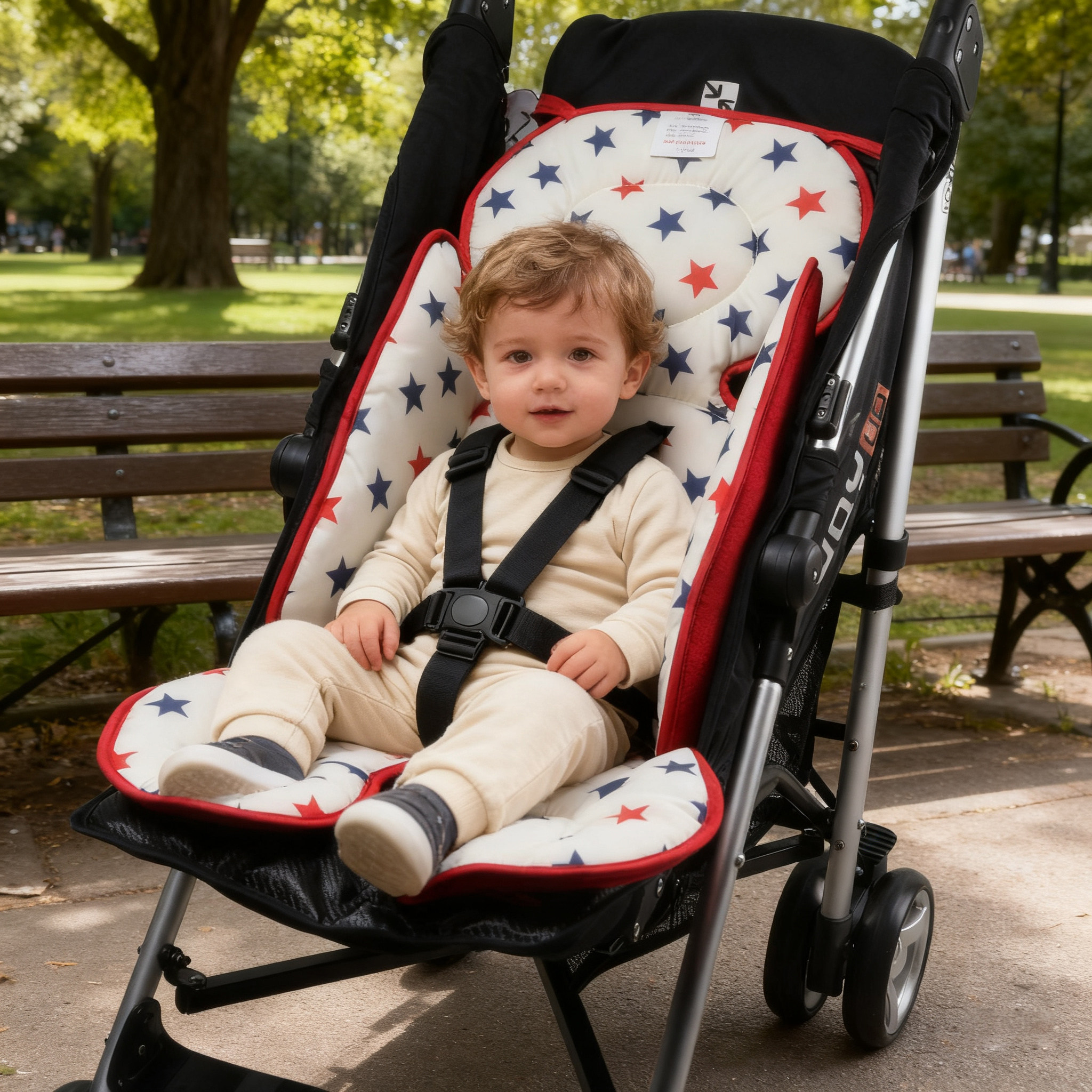 婴儿车垫加厚保暖纯棉宝宝棉垫秋冬防水儿童手推车坐垫子通用四季