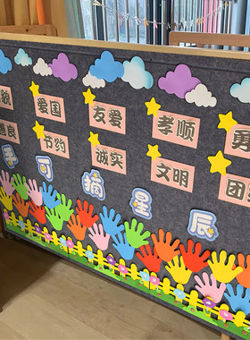 幼儿园星辰可摘手掌照片文字主题墙面墙饰贴班级环创布置装饰材料