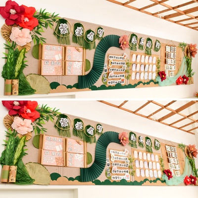 幼儿园中式国风书法墙面墙饰贴环创装饰学校板报文化评比布置材料