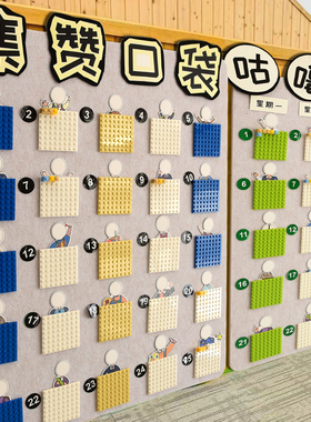 幼儿园集赞补水主题墙面强势墙贴