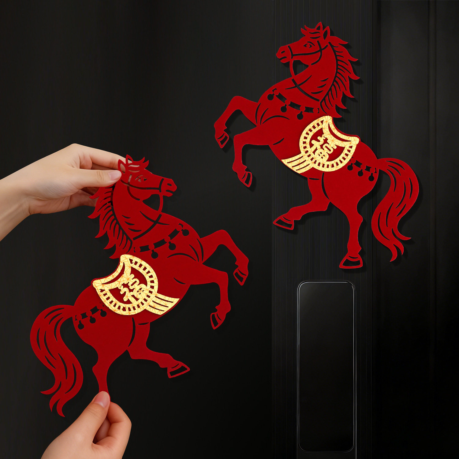 2026马年装饰对贴新年装扮植绒布福字贴春节场景布置过年墙壁年画,家居饰品,门贴,淘宝优惠券,粉丝福利购,淘宝优惠卷