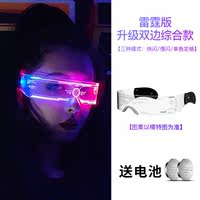 Cyberpunk LED illuminated glasses, Internet celebrity disco equipment, futuristic technological feel, bar performance props, sci-fi trend thumbnail 4