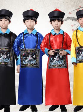 角色扮演cos万圣节清朝恐怖儿童僵尸服装送帽子款大臣鬼衣小太监