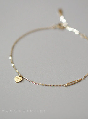 喜确|JASMIN英文细手简约镀金气质百搭S925别针极手链纯银饰品爱