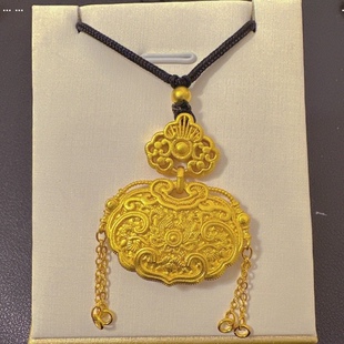 牡丹锁吊坠配黑绳 周同款