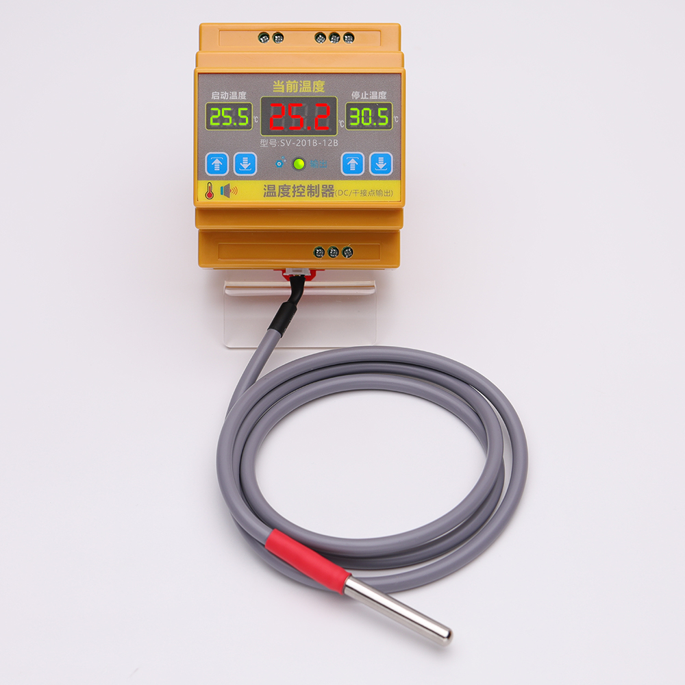 西法电子 智能温度控制器DC12-24V干接点输出 导轨式SV-201B-12B