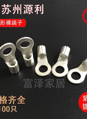 源利接线端头RNB/TNR5.5-4/3/5/6/8/10紫铜鼻OT圆形裸端子6平方UL