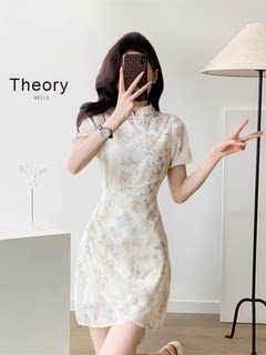 Theory WELLA 新中式国风改良版旗袍连衣裙女夏小个子年轻款汉服