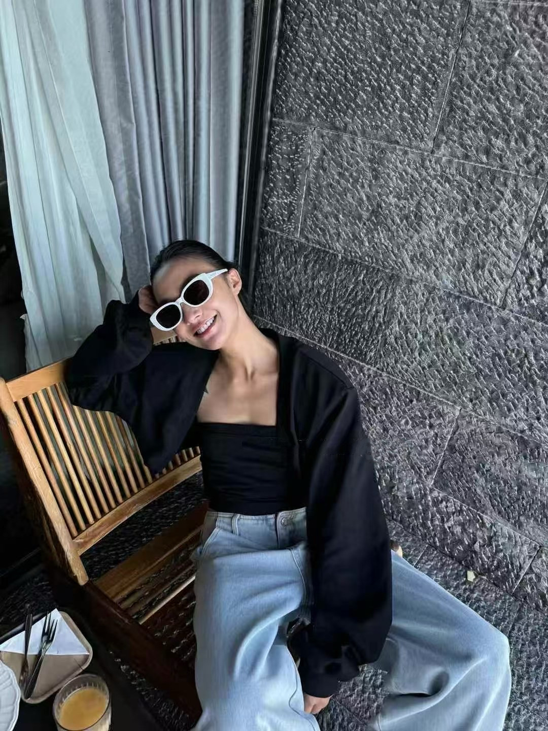 2025春季新款韩版设计感小众短款上衣长袖小开衫搭裹胸两件套女