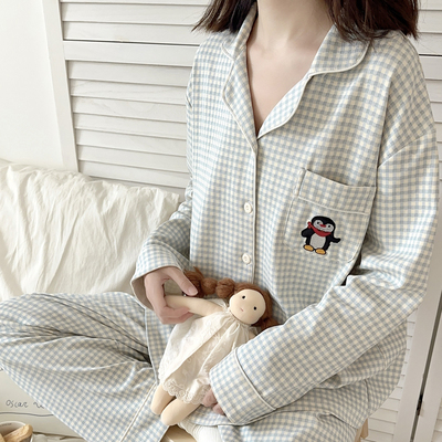 卡通纯棉睡衣春秋长袖家居服女款