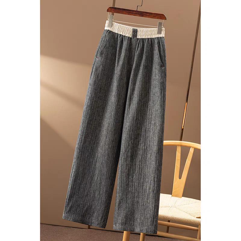 高腰休闲百搭长裤显瘦阔腿裤
