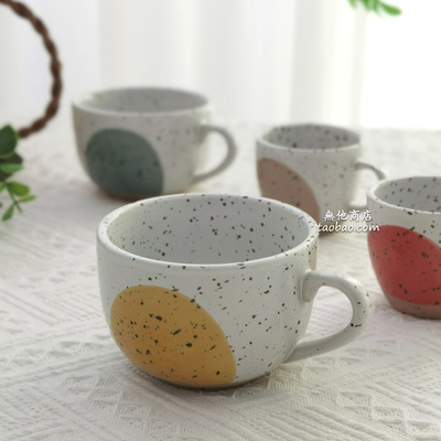 简约泼墨咖啡杯陶瓷水杯意式浓缩咖啡杯拉花杯子100ml/200ml杯子